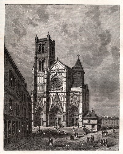 Cathedrale Saint-Etienne de Meaux - Seine-et-Marne - kaiverrus V.A. Malt-Brownin kirjaan "La France illustrée: maantiede, historia, tilastohallinto". 1884 tekijältä French School