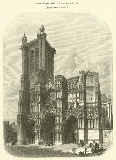 Saint-Pierre Cathedral of Troyes, Department of Aube (kaiverrus) tekijältä French School