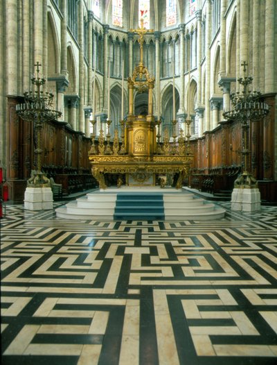 Cathedrale de Saint Omer (pohjoinen 59): alttari ja labyrintti. tekijältä French School