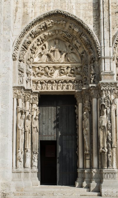 Cathedrale de Charres, kuninkaallisen portin vasemmalla puolella länteen päin oleva lahti, sanoi nousun tekijältä French School