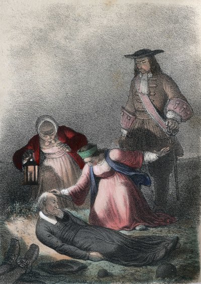Katariina I Venäläinen (Marta Elena Skavronska, myöhemmin Marfa Samuilovna Skavronskaya) - Katariina I (1684 - 1727), lapsi, löytää hänet kasvattaneen pastori Skovronskin kuolleiden joukossa venäläisten miehittämästä Mariemburgista - julkaisussa "The illu tekijältä French School