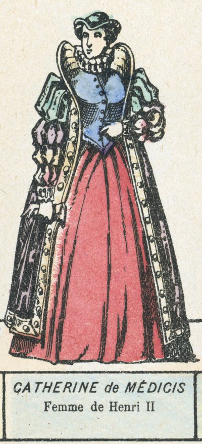 Catherine de Medici, Femme de Henri II (värinen kaiverrus) tekijältä French School