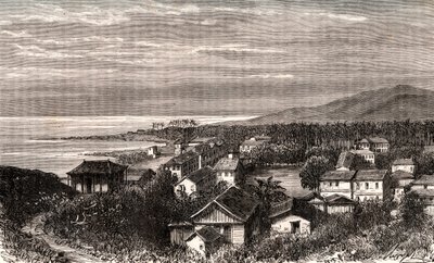 Cayenne - Commune en outre mer Guyane - kaiverrus "La France illustree: maantiede, historia, tilastohallinto" V.A. Maltaanruskea. 1884 tekijältä French School