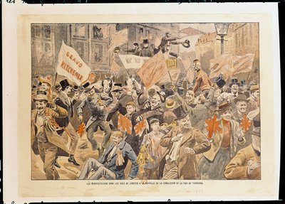 Juhlat Lontoon kaduilla Transvaalin rauhanuutisten jälkeen toukokuussa 1902 (tulostus) tekijältä French School