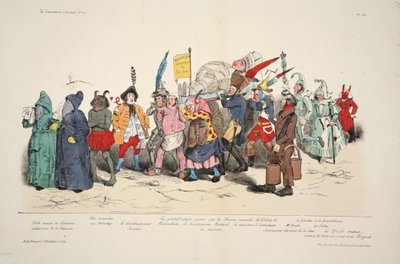 Poliittinen tuhkaseremonia, La Caricature, pub. 1833 (käsinvärinen litografia) tekijältä French School