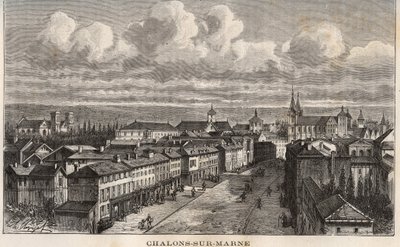 Champagne-Ardenne (Champagne Ardenne), Marne (51), Chalons sur Marne (Chalons-sur-Marne) (nykyinen Chalons en Champagne, Chalons-en-Champagne) - kaiverrus "France illustrée: maantiede, historia, tilastohallinto" kirjoittaja V.A. Malta-ruskea. 1884 tekijältä French School