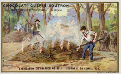 Hiilen valmistus (chromolitho) tekijältä French School