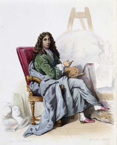 Charles Lebrun (Le Brun) (1619-1690) ranskalainen taidemaalari ja sisustaja - teoksessa "" Le Plutarque francais", kirjoittanut Mennechet, Pariisi tekijältä French School