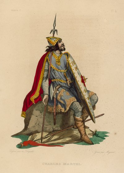 Charles Martel (värillinen kaiverrus) tekijältä French School