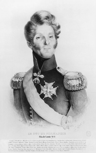 Charles de Bourbon, Normandian herttua tai paroni Richemont, väitteli Ranskan valtaistuinta kuningas Ludvig XVII, n. 1831-35 tekijältä French School