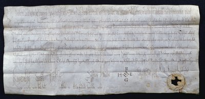 Ranskan kuninkaan Hugues I Capetin (941-996) allekirjoittama peruskirja, 988 (kynä ja muste paperille) tekijältä French School
