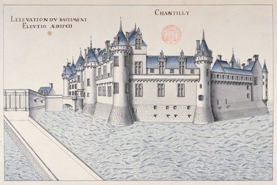 Chateau de Chantilly (kynä ja muste ja wc paperilla) tekijältä French School