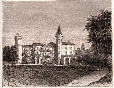 Chateau de Lamartine - 71520 Saint Point - kaiverrus "La France illustree: maantiede, historia, tilastohallinto" V.A. Maltaanruskea. 1884 tekijältä French School