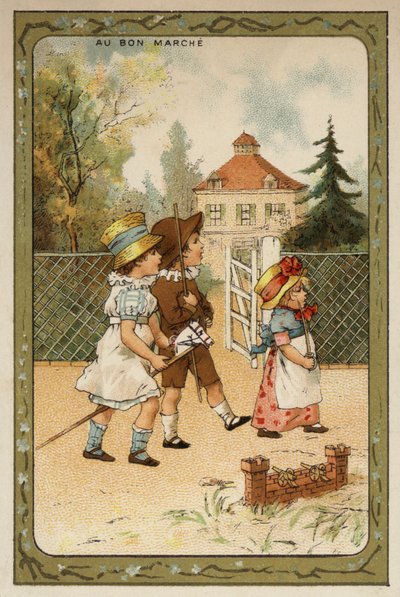 Lapset leikkivät sotilaita (chromolitho) tekijältä French School