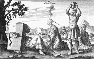 Kiinalaiset mendiaanit suorittamassa itseään aiheuttavia tekoja, 1664 tekijältä French School