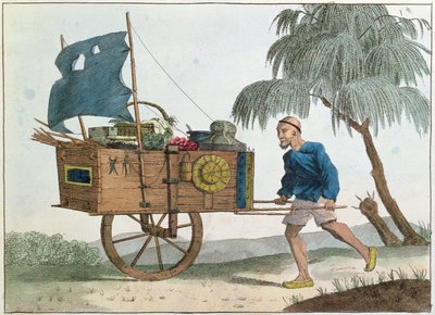 Kiinalainen talonpoika kottikärryillä purjeiden alla, 1811 tekijältä French School