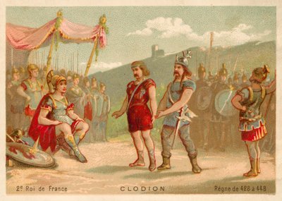 Chlodio, salialaisfrankkien kuningas (chromolitho) tekijältä French School