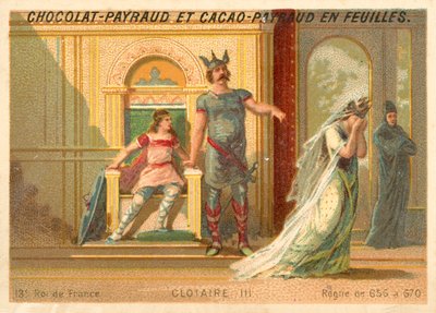 Chlothar III, frankkilainen Neutrian ja Burgundin kuningas (chromolitho) tekijältä French School
