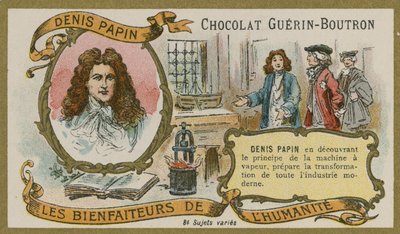 Suklaa Guerin-Boutron kauppakortti, Denis Papin tekijältä French School