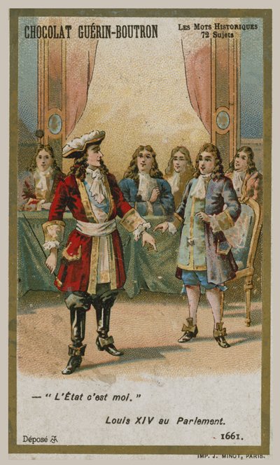 Chocolat Guerin-Boutron -kauppakortti, Historic Words -sarja tekijältä French School