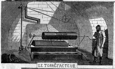 Suklaan valmistus: torrefaktori. Usine de M. Masson, Pariisi tekijältä French School