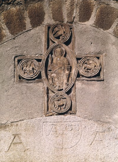 Kristus majesteettisuudessa evankelistojen symboleilla, 9.-10. vuosisata tekijältä French School