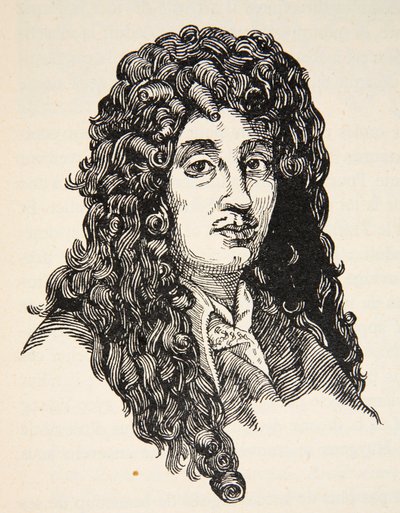 Christiaan Huygens, kopio Boris Mestchersky (k. 1957) kuvitus Histoire de la Nation Francaise, Sciences, Volumes I & II, kirjoittanut Gabriel Hanotaux (1853-1944), 1924 tekijältä French School