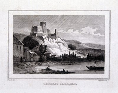 Château Gaillard Seinen joelta katsottuna - Kaiverrus tekijältä French School