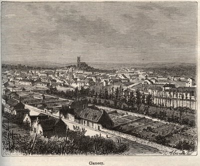 Clamecy - Nievre - Burgundy - kaiverrus "La France illustree: maantiede, historia, tilastohallinto" V.A. Maltaanruskea. 1884 tekijältä French School