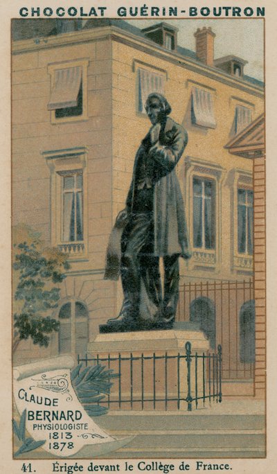 Claude Bernard, fysiologi, 1813-1878, pystytetty College de Francen eteen tekijältä French School