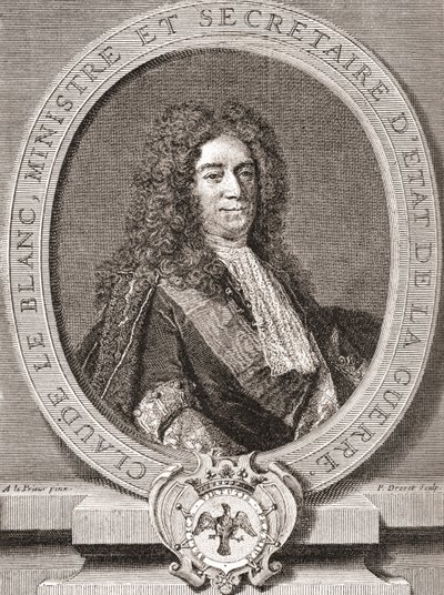 Claude Le Blanc, 1669 1728. Ranskan kuninkaallinen muinaisen hallinnon virkamies ja kahdesti sotaministeri. Les Heures Libres, julkaistu 1908. tekijältä French School