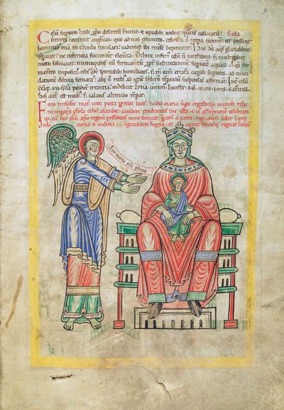 Turska. Guelf. 1 Gud. lat. (9r), Madonna ja lapsi, Liber Floriduksesta, Lambert de Saint-Omer n. 1120 tekijältä French School