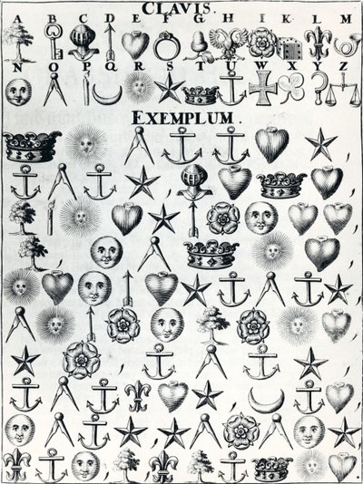 Koodattu kieli Cryptographiasta tai Johann Balthasar Fridericin salainen kirjoitus ja todellinen kirjeenvaihto, julkaistu Hampurissa vuonna 1685 tekijältä French School