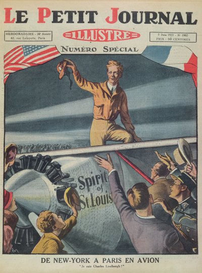 Eversti Charles Lindbergh (1902-74) saapuessaan Le Bourget