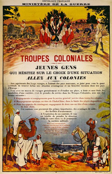 Siirtomaajoukot (väri litho) tekijältä French School