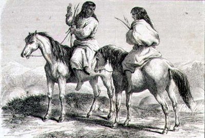 Komanssien intiaanit 1860-luvulla (kaiverrus). tekijältä French School