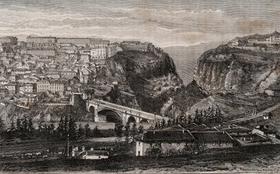 Constantine (Algeria) - kaiverrus "" La France illustree: maantiede, historia, tilastohallinto"" V.A. Maltaanruskea. 1884 tekijältä French School