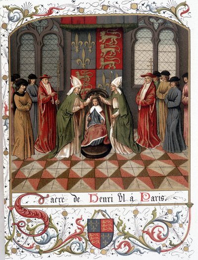 Henrik VI:n kruunaus Pariisissa vuonna 1431 (vellum) tekijältä French School
