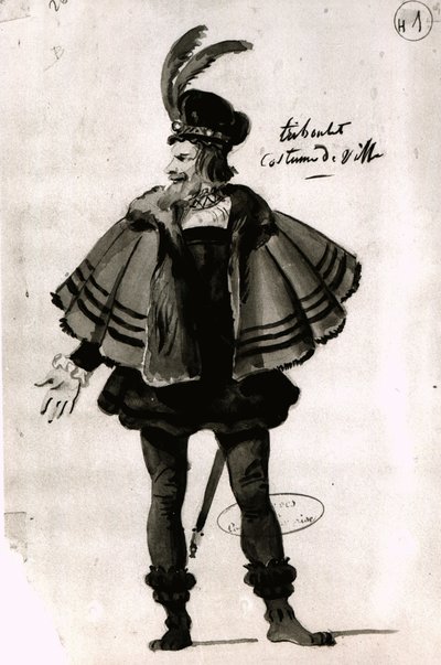 Pukusuunnittelu Tribouletille, Le Roi samuse (1832), Victor Hugo (1802-85), 1832 (kynä ja muste paperille) tekijältä French School