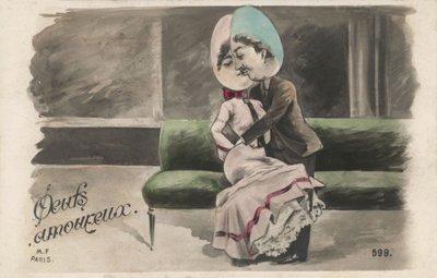 Pari munapäillä (väri litho) tekijältä French School
