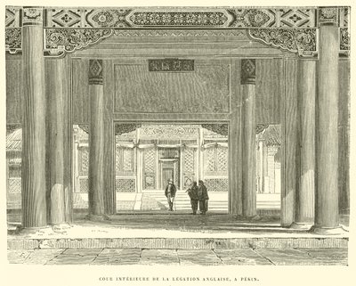 Cour Interieure de la Legation Anglaise, Pekin (kaiverrus) tekijältä French School