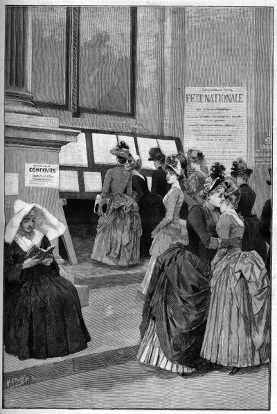 Cour des Tuileries: Hotel de Ville de Parisin pääsykokeiden tulokset nuorille tytöille vuonna 1887. tekijältä French School