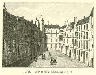 Montaigun yliopiston sisäpiha vuonna 1779 tekijältä French School
