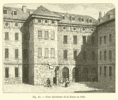 La Forcen sisäpiha vuonna 1840 tekijältä French School
