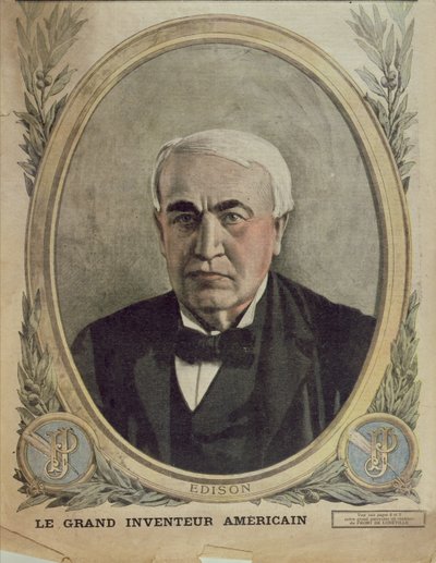 Le Petit Journalin kansikuva, joka kuvaa Thomas Alva Edisonia, 1917 tekijältä French School