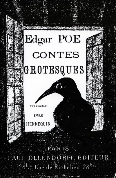 Edgar Allan Poen Contes Grotesquesin kansi, julkaistu vuonna 1882 tekijältä French School