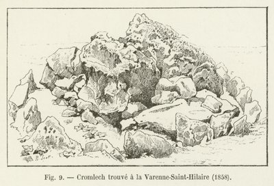 Cromlech löydetty Varenne-Saint-Hilairesta, 1858 tekijältä French School