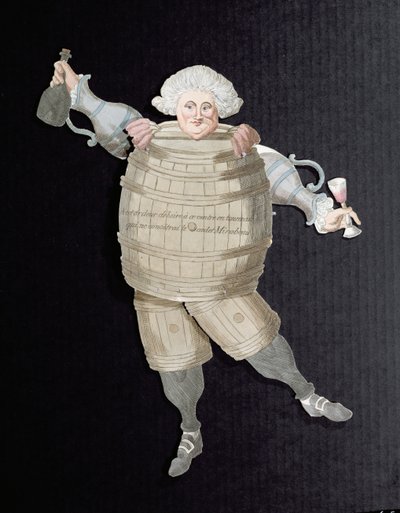Louis Riquetin (1754-92) leikkaus, Mirabeaun varakreivi, lempinimeltään Mirabeau-Tonneau (tynnyri) n. 1790 (värikaiverrus) (katso myös 191400) tekijältä French School
