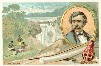 David Livingstone, skotlantilainen lähetyssaarnaaja ja tutkimusmatkailija (chromolitho) tekijältä French School