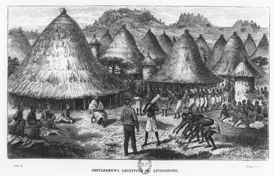 David Livingstone toivotettiin tervetulleeksi kylään Keski-Afrikan Suurten järvien alueella tekijältä French School